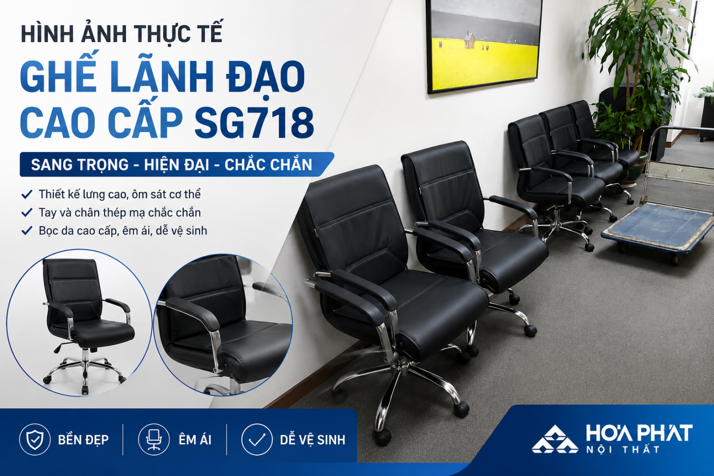 Hình ảnh thực tế Ghế lãnh đạo cao cấp SG718