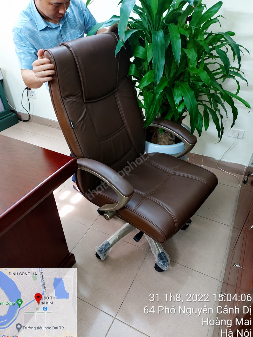 H&igrave;nh ảnh thực tế Ghế gi&aacute;m đốc H&ograve;a Ph&aacute;t SG912 đẹp, sang trọng