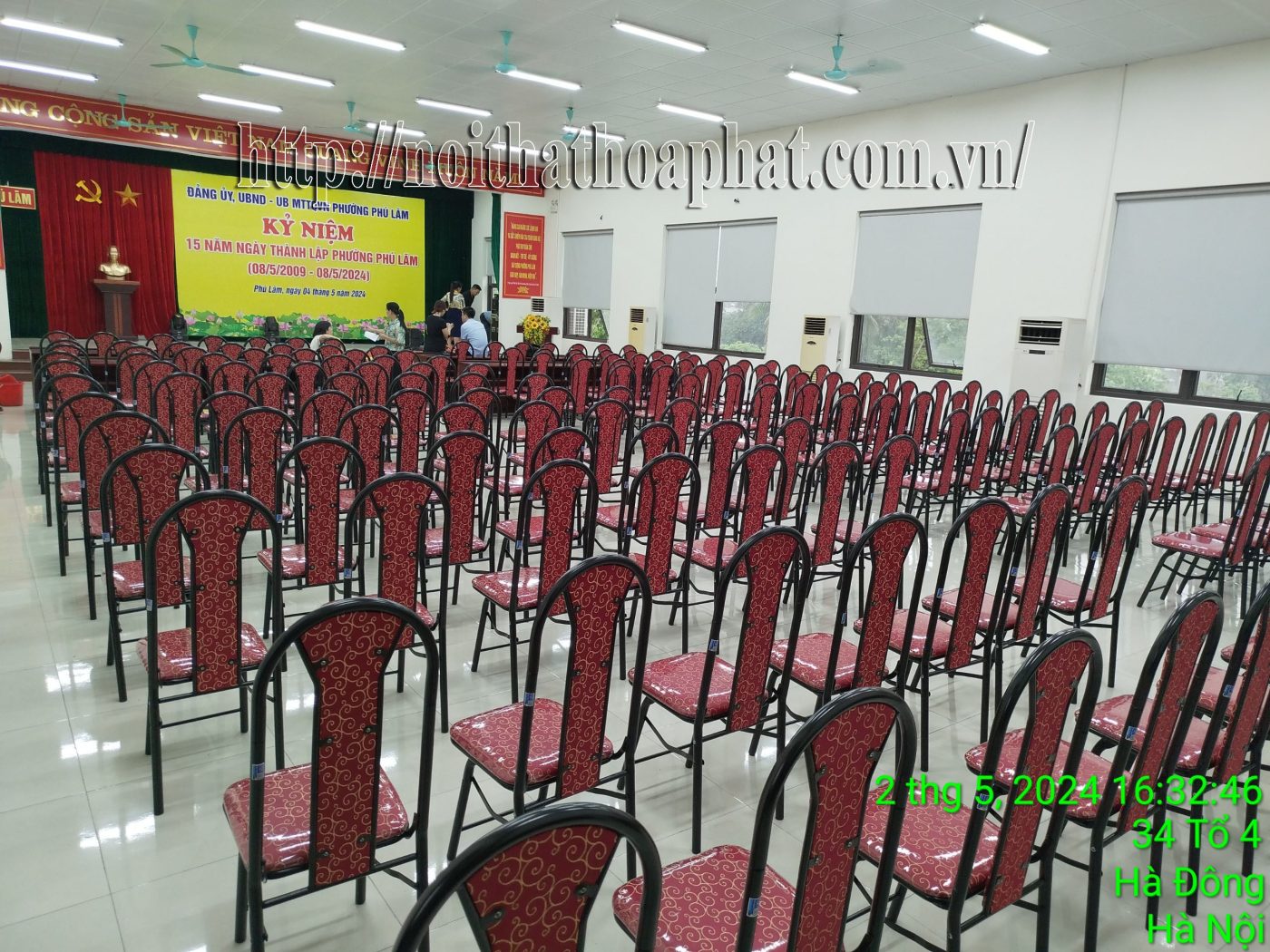 H&igrave;nh ảnh thực tế ghế nan gấp khung th&eacute;p G0398