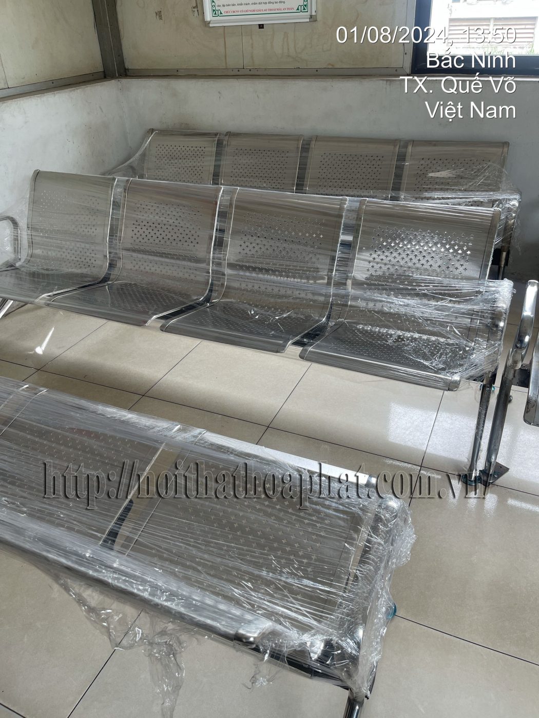 H&igrave;nh ảnh thực tế ghế ph&ograve;ng chờ inox GPC04I-4-1
