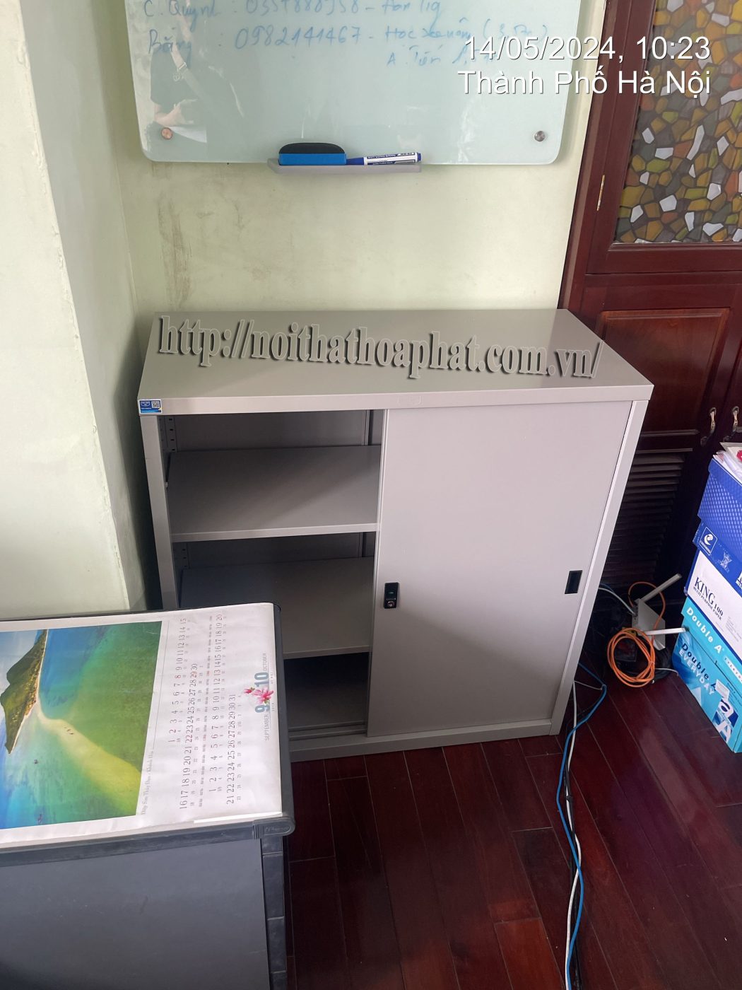 Hình ảnh thực tế tủ sắt cánh lùa Hòa Phát TU88S Hình ảnh thực tế tủ sắt cánh lùa Hòa Phát TU88S