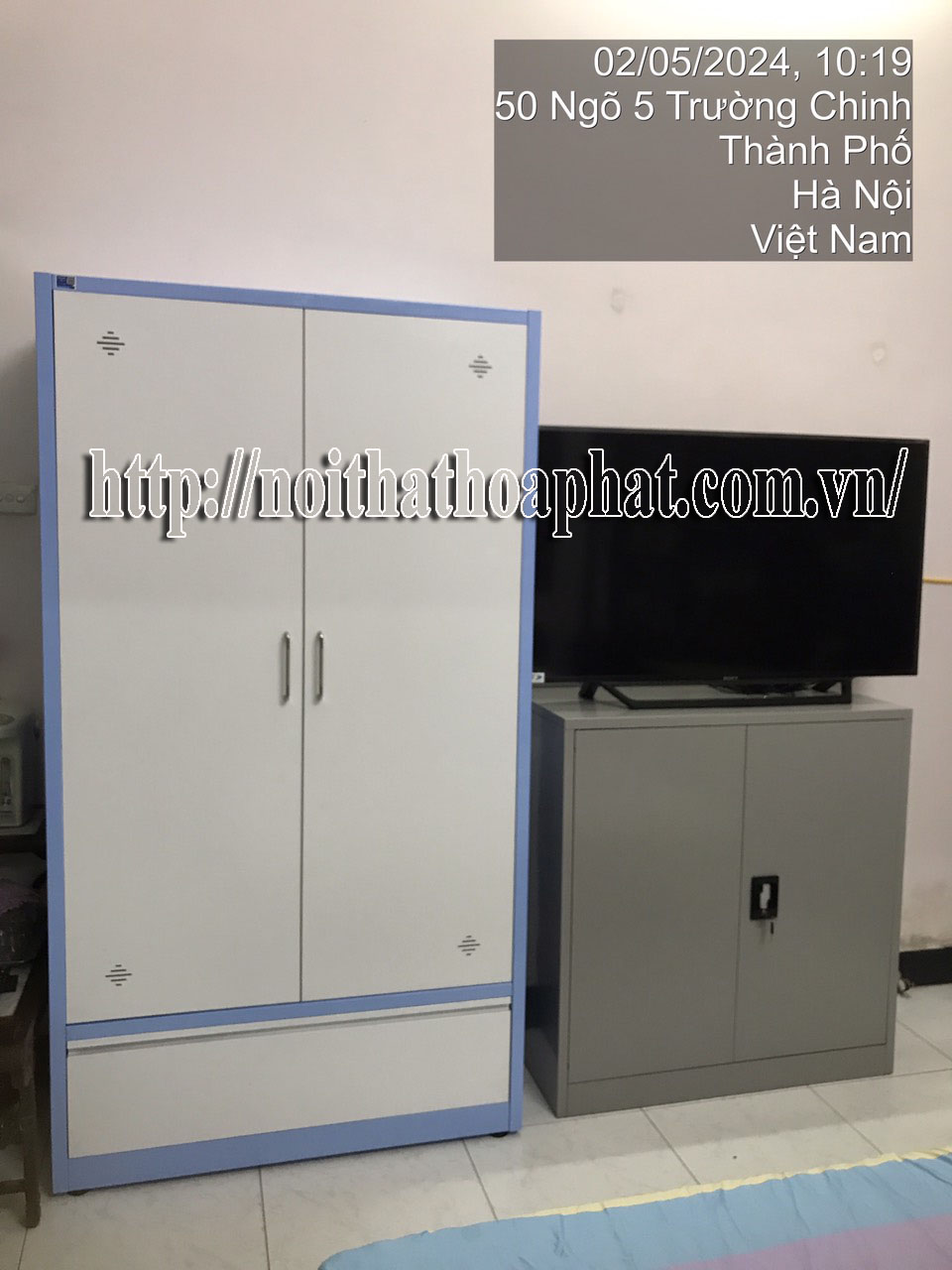 H&igrave;nh ảnh thực tế tủ sắt gia đ&igrave;nh h&ograve;a ph&aacute;t TU17B1C2