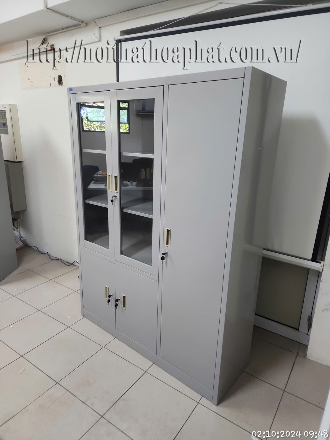 H&igrave;nh ảnh thực tế tủ t&agrave;i liệu sắt sơn tĩnh điện H&ograve;a Ph&aacute;t TU09K5PCK-2
