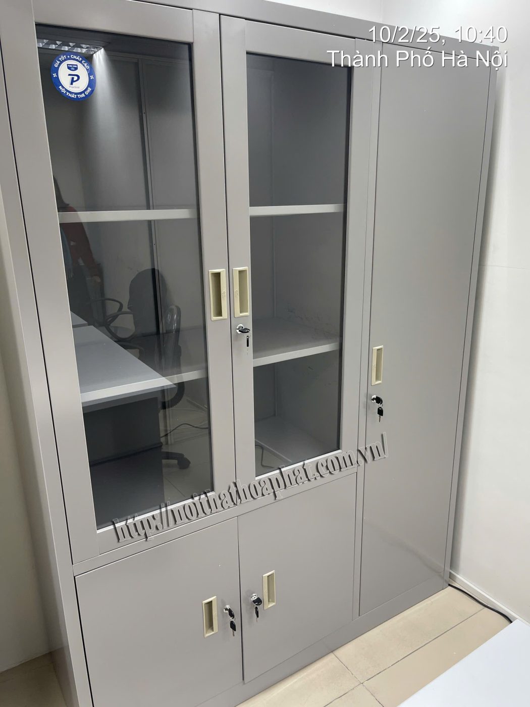 H&igrave;nh ảnh thực tế tủ t&agrave;i liệu sắt sơn tĩnh điện H&ograve;a Ph&aacute;t TU09K5PCK-5