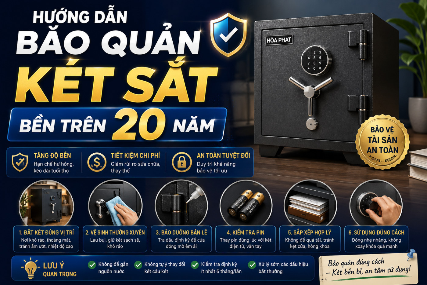 Hướng Dẫn Bảo Quản Két Sắt Bền Trên 20 Năm, Sử Dụng Đúng Cách