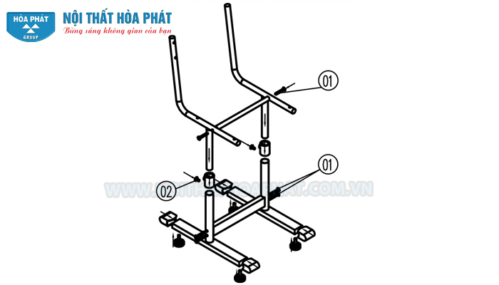lắp khung chân ghế GHS28 lắp khung chân ghế GHS28
