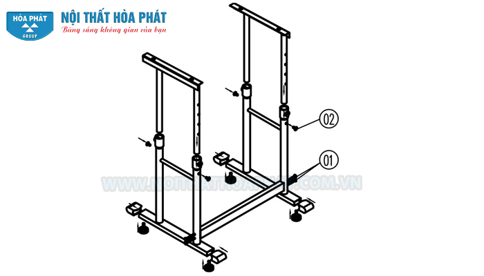lắp khung chân bàn BHS28 lắp khung chân bàn BHS28