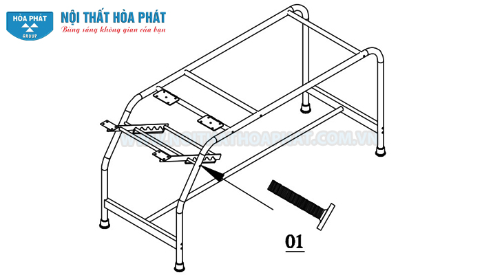 lắp phần khung inox bàn khám bệnh BKB02 lắp phần khung inox bàn khám bệnh BKB02