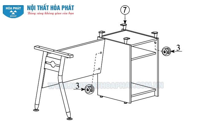 Hướng dẫn lắp đặt b&agrave;n l&agrave;m việc HR140HLC1