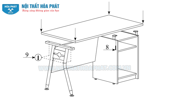 Hướng dẫn lắp đặt b&agrave;n l&agrave;m việc HR140HLC1