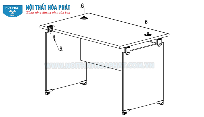 lắp đặt b&agrave;n l&agrave;m việc NT120-180 ho&agrave;n thiện