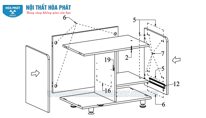 lắp tủ phụ b&agrave;n l&atilde;nh đạo HR160C1
