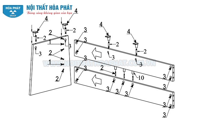 Lắp chân bàn lãnh đạo HRP1890 Lắp chân bàn lãnh đạo HRP1890