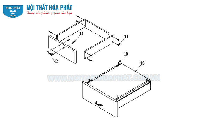 lắp khay ngăn k&eacute;o b&agrave;n liền gi&aacute; s&aacute;ch NTB01