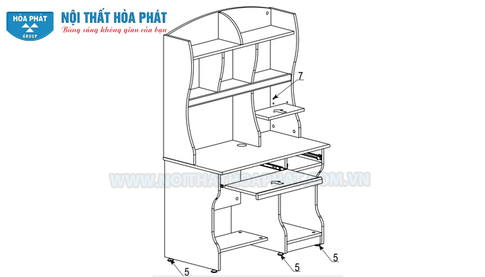 Hướng dẫn lắp đặt b&agrave;n liền gi&aacute; s&aacute;ch NTB01