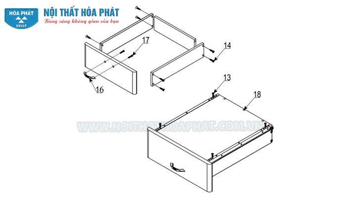 lắp khay ngăn k&eacute;o b&agrave;n NTB02