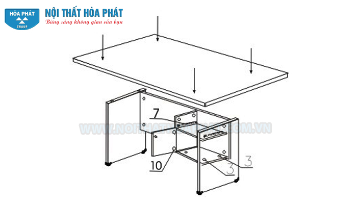Hướng dẫn lắp đặt bàn nhân viên SV120HL-180HL Hướng dẫn lắp đặt bàn nhân viên SV120HL-180HL