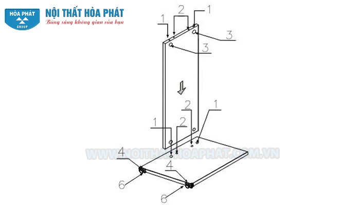 Lắp chân bàn hộc liền SV120HL-180HL Lắp chân bàn hộc liền SV120HL-180HL