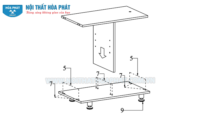 lắp tủ phụ b&agrave;n trưởng ph&ograve;ng HR160C1