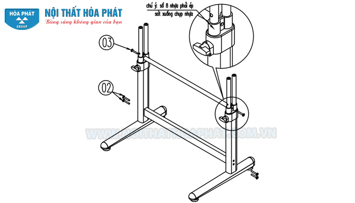 Hướng dẫn lắp đặt bộ b&agrave;n học sinh BHS20, GHS20