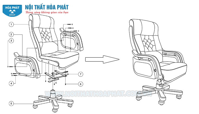 Hướng dẫn lắp đặt ghế giám đốc TQ09 Hướng dẫn lắp đặt ghế giám đốc TQ09
