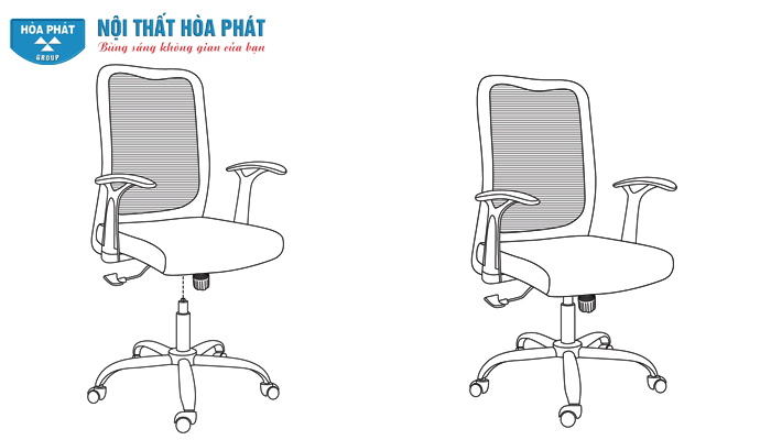 Hướng dẫn lắp đặt ghế Hòa Phát GL206 lắp đặt hoàn thành ghế GL206