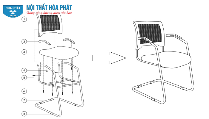 Hướng dẫn lắp đặt ghế họp h&ograve;a ph&aacute;t GL407