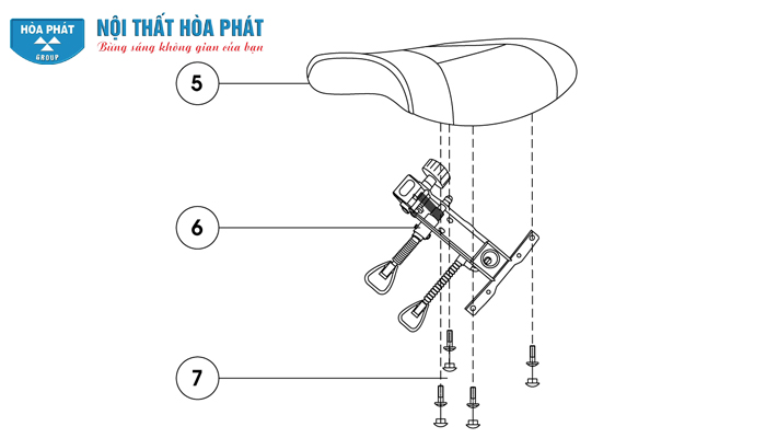 Hướng dẫn lắp đặt ghế lưới Hòa Phát GL309 lắp đặt đệm ghế GL309