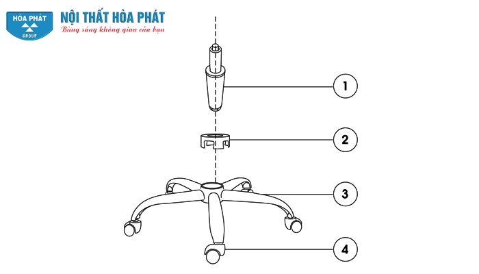 Hướng dẫn lắp đặt ghế lưới Hòa Phát GL309 Hướng dẫn lắp đặt ghế lưới Hòa Phát GL309
