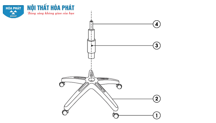 Hướng dẫn lắp đặt ghế lưới Hòa Phát GL101 Hướng dẫn lắp đặt ghế lưới Hòa Phát GL101
