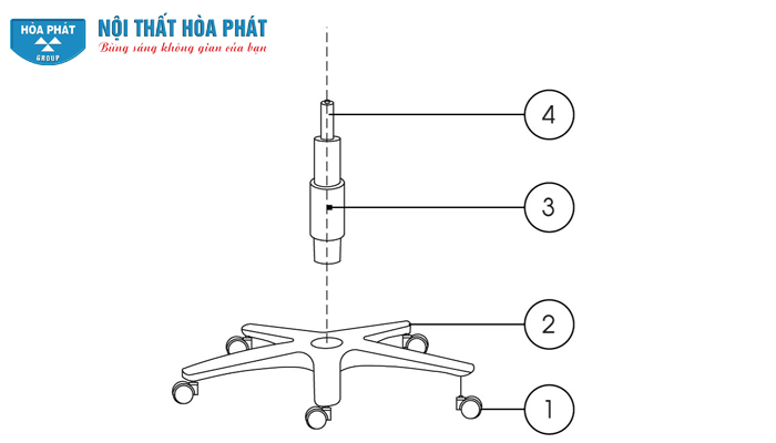 lắp đặt cụm chân ghế SG130 lắp đặt cụm chân ghế SG130