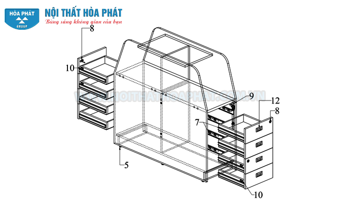 Lắp hộc tài liệu HRMD03 Lắp hộc tài liệu HRMD03