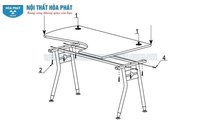 lắp đặt bàn làm việc chân sắt của Module HRMD04 lắp đặt bàn làm việc chân sắt của Module HRMD04