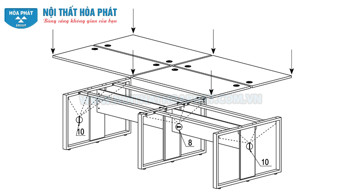 Hướng dẫn lắp đặt Module b&agrave;n l&agrave;m việc HRMD05
