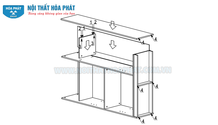 Hướng dẫn lắp đặt tủ hòa phát HP1960-3B Hướng dẫn lắp đặt tủ hòa phát HP1960-3B