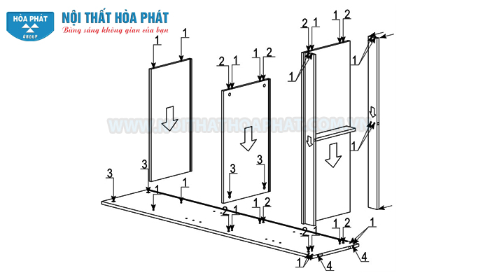Hướng dẫn lắp đặt tủ hòa phát HP1960-3B Hướng dẫn lắp đặt tủ hòa phát HP1960-3B