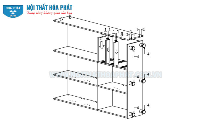 Hướng dẫn lắp đặt tủ t&agrave;i liệu HR1960-3B