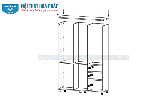 Hướng dẫn lắp đặt tủ t&agrave;i liệu HR1960-3B