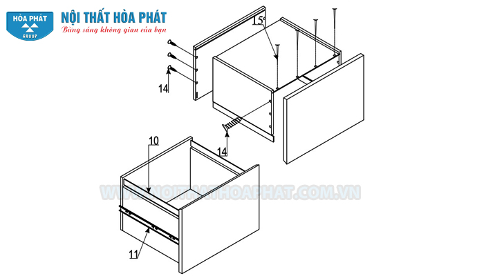 lắp khay ngăn k&eacute;o tủ HR1960-3B