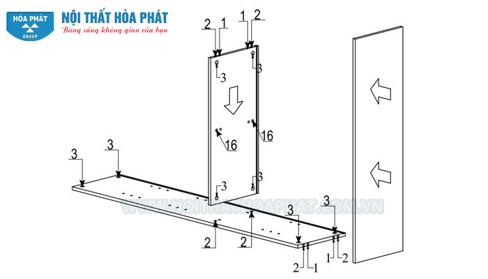 Hướng dẫn lắp đặt tủ t&agrave;i liệu HR1960-3B