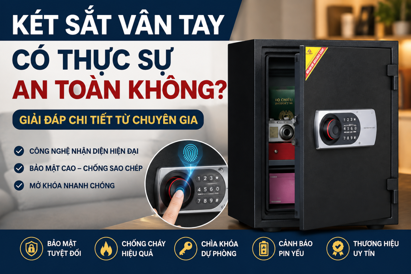 Két Sắt Vân Tay Có Thực Sự An Toàn Không? Giải Đáp Chi Tiết