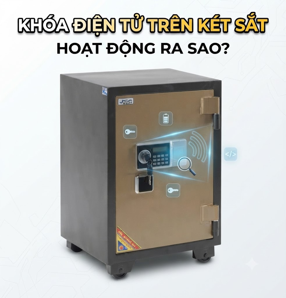 Kh&oacute;a Điện Tử Tr&ecirc;n K&eacute;t Sắt Hoạt Động Ra Sao? Cơ Chế Chi Tiết