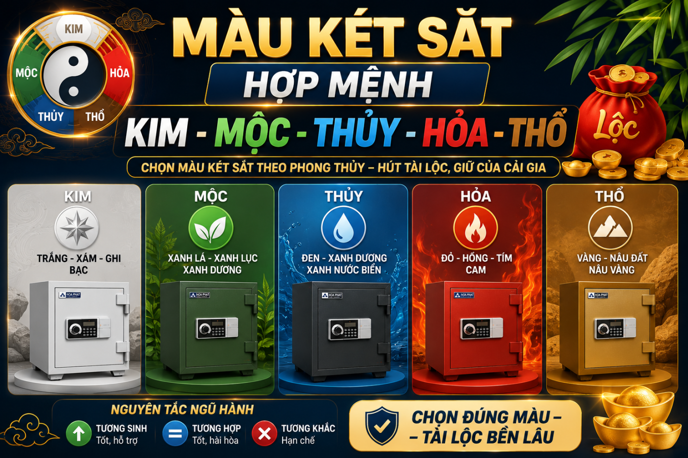 M&agrave;u K&eacute;t Sắt Hợp Mệnh Kim Mộc Thủy Hỏa Thổ | Phong Thủy