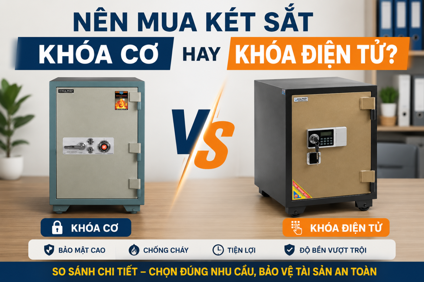 Nên Mua Két Sắt Khóa Cơ Hay Khóa Điện Tử? So Sánh Chi Tiết