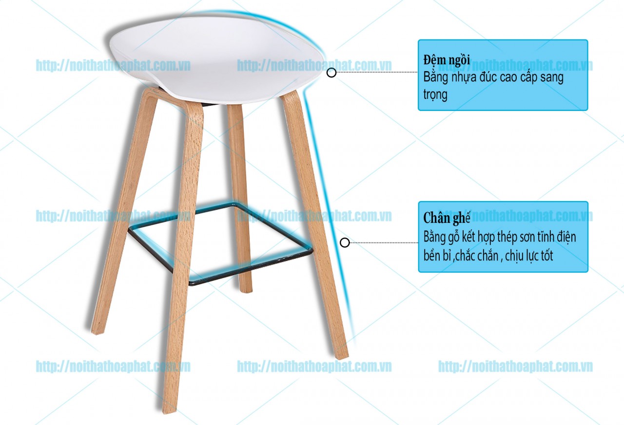Ghế quầy bar khung gỗ SB37 - ảnh 5