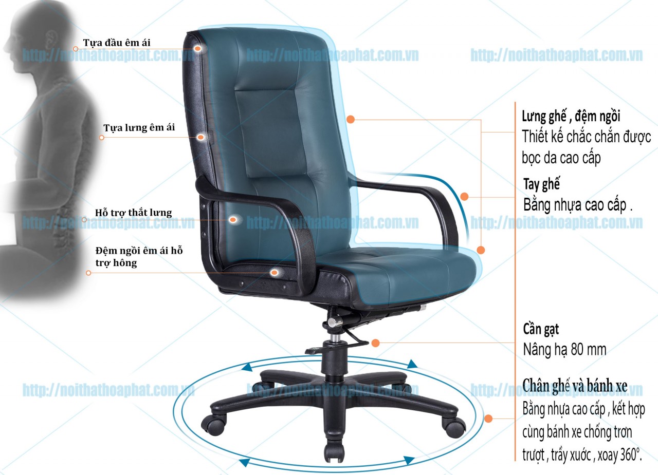 Ghế lãnh đạo Hòa Phát SG350 - ảnh 5