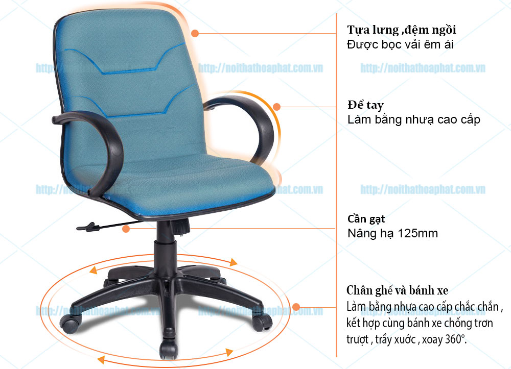 Ghế lãnh đạo lưng trung SG601 - ảnh 4