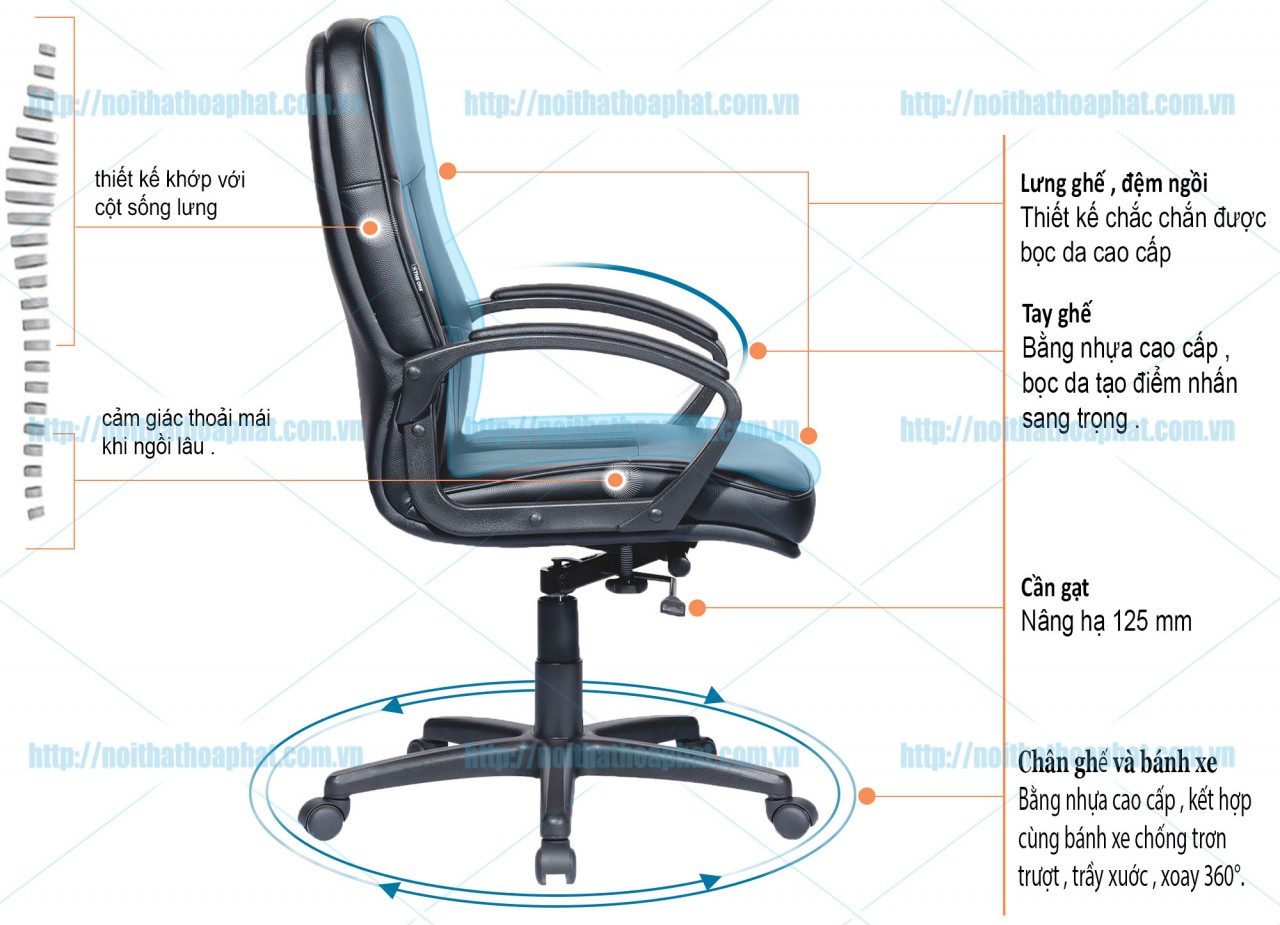 Ghế xoay lãnh đạo SG669 - ảnh 6