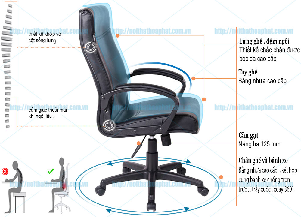 Ghế lưng cao SG704B - ảnh 6