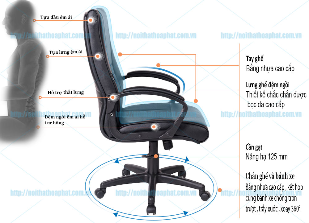 Ghế lãnh đạo hòa phát SG901 - ảnh 5